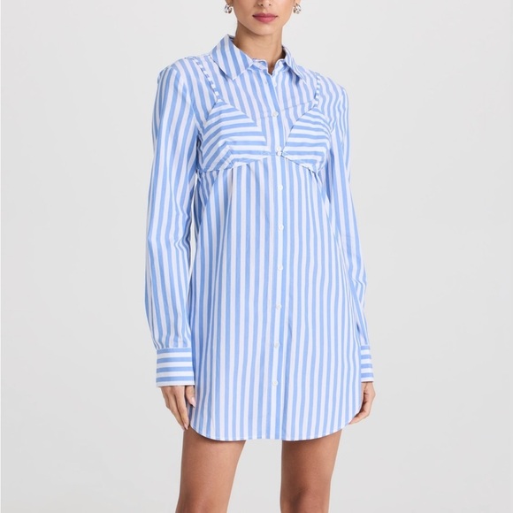 STAUD Tops - NWT Staud alita stripe triangle top and button up tunic shirt set